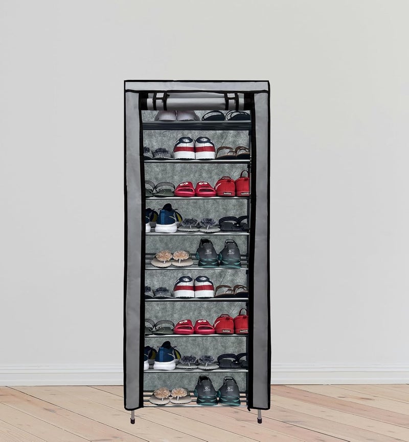 PHILOSHOP PHILOSHOP 9 Layer Shoes Rack for Home Metal Adjustable Shoe Stand Organizer Stackable Storage Bedroom entryway Adjustable Slots Shelf Easy Footwear Rack MultiPurpose Durable Plastic - Image 1