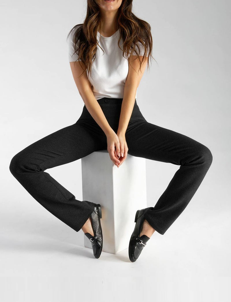 Houmous S-XXL 29'' 31'' 33'' 35'' Inseam Women's Bootcut Dress Pants Pockets Stretch Work Lounge Pant Office Casual, Black, 35", X-Large - Image 5