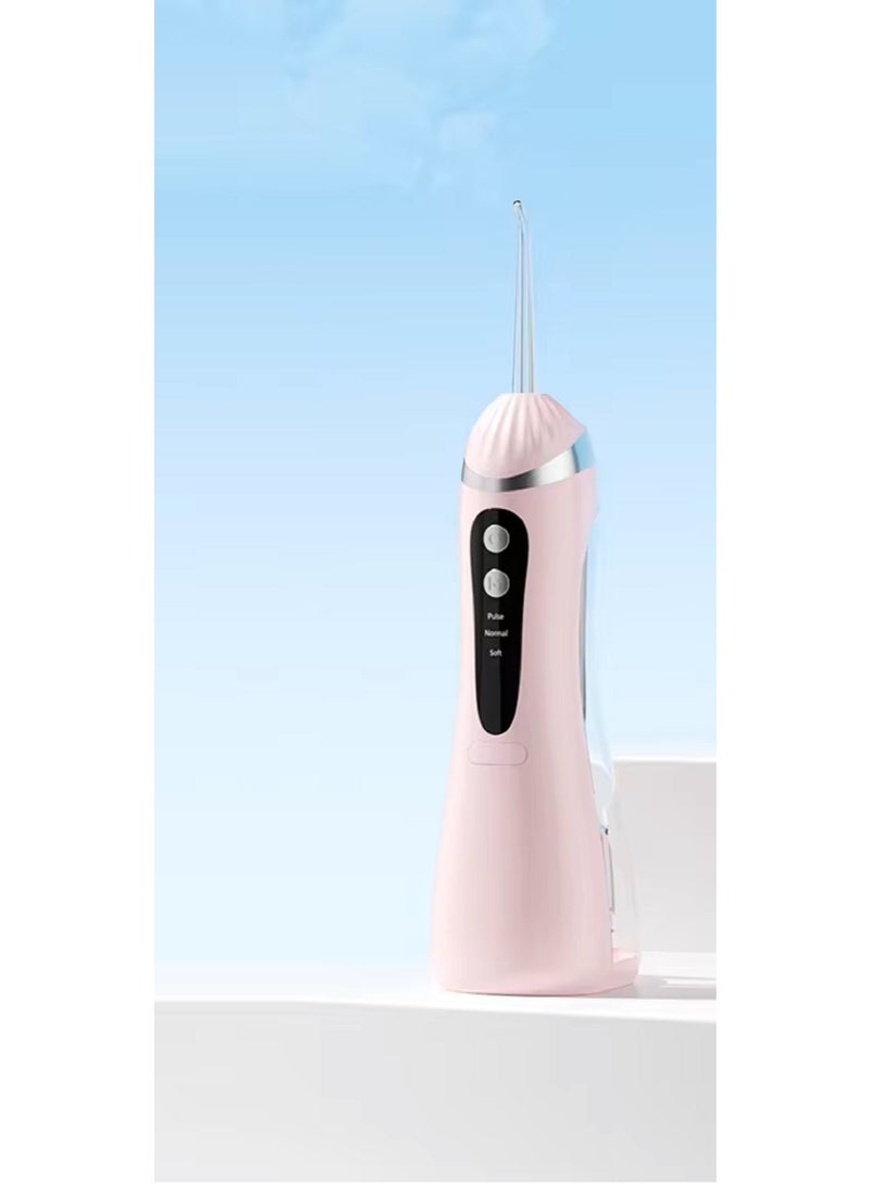لجمال إبتسامتك جهاز تنظيف الاسنان الكهربائي المحمول، لاسلكي ، ٤ فوهات متعددة - ٣ أوضاع تنظيف لإبتسامة جميلة-خيط الاسنان المائي المطور( لون بينك) - Image 2