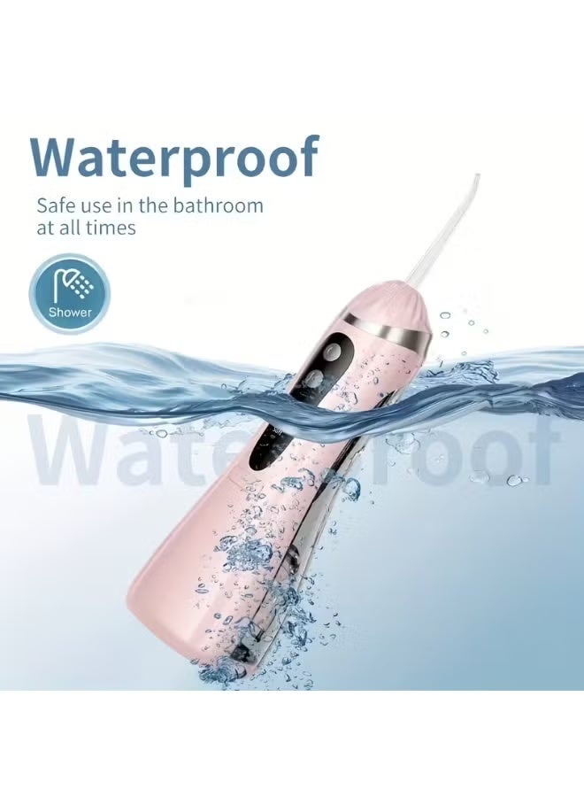 لجمال إبتسامتك جهاز تنظيف الاسنان الكهربائي المحمول، لاسلكي ، ٤ فوهات متعددة - ٣ أوضاع تنظيف لإبتسامة جميلة-خيط الاسنان المائي المطور( لون بينك) - Image 4