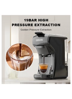 Cafelffe Multiple Capsule Coffee Maker Automatic Pod Machine For 3 Adapters 1450W Black  - Image 4