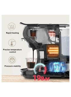 Cafelffe Multiple Capsule Coffee Maker Automatic Pod Machine For 3 Adapters 1450W Black  - Image 5