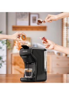 Cafelffe Multiple Capsule Coffee Maker Automatic Pod Machine For 3 Adapters 1450W Black  - Image 3