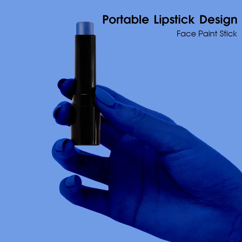 BADCOLOR Blue Face Body Paint Stick Eye Black, Royal Blue Face Painting for Softball Football Baseball Lacrosse, Professional Facepaint Makeup for Halloween Special Effects Cosplay Costume Parties - Image 3