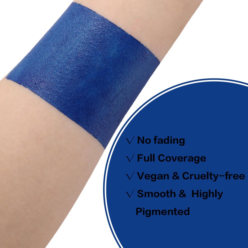 BADCOLOR Blue Face Body Paint Stick Eye Black, Royal Blue Face Painting for Softball Football Baseball Lacrosse, Professional Facepaint Makeup for Halloween Special Effects Cosplay Costume Parties - Image 4