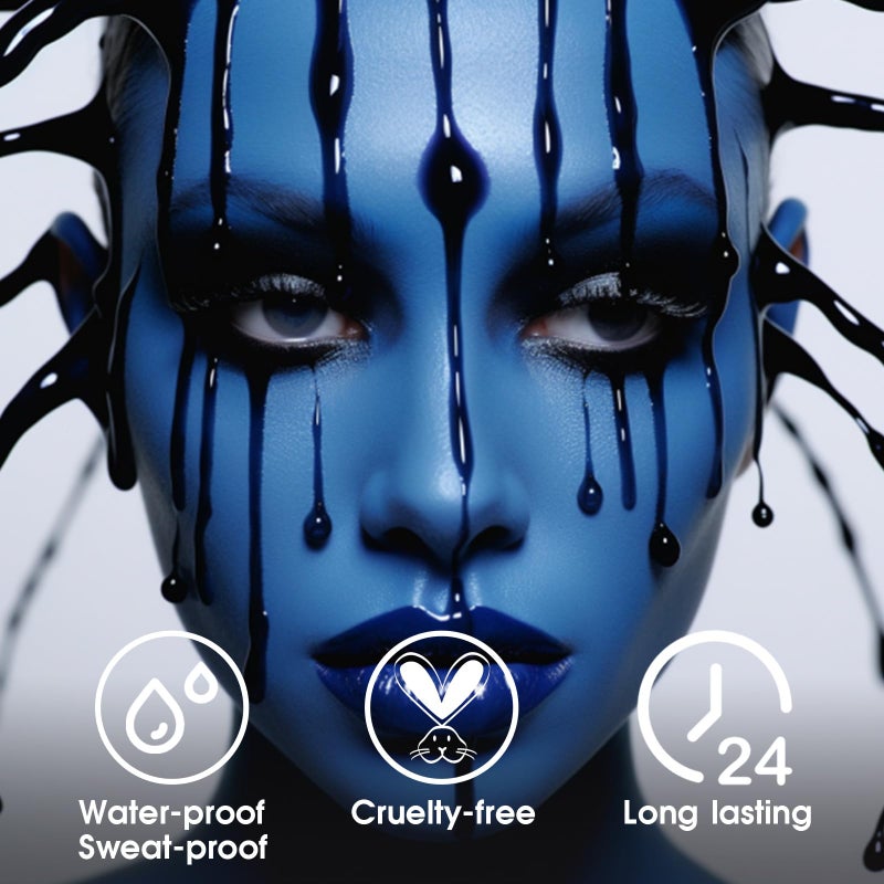 BADCOLOR Blue Face Body Paint Stick Eye Black, Royal Blue Face Painting for Softball Football Baseball Lacrosse, Professional Facepaint Makeup for Halloween Special Effects Cosplay Costume Parties - Image 5