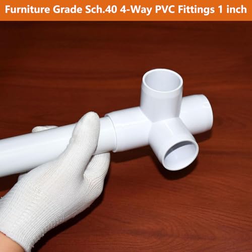letsFix 1" PVC Fittings 4 Way (10-Pack) Furniture Grade, Elbow Connector, Heavy Duty for DIY Furniture, Frames, UV Resistant - Compatible with 1" Schedule 40 PVC Pipes‌ - Image 2