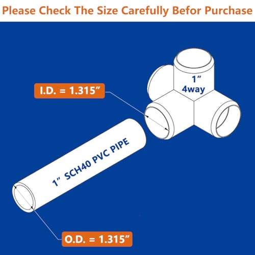 letsFix 1" PVC Fittings 4 Way (10-Pack) Furniture Grade, Elbow Connector, Heavy Duty for DIY Furniture, Frames, UV Resistant - Compatible with 1" Schedule 40 PVC Pipes‌ - Image 5