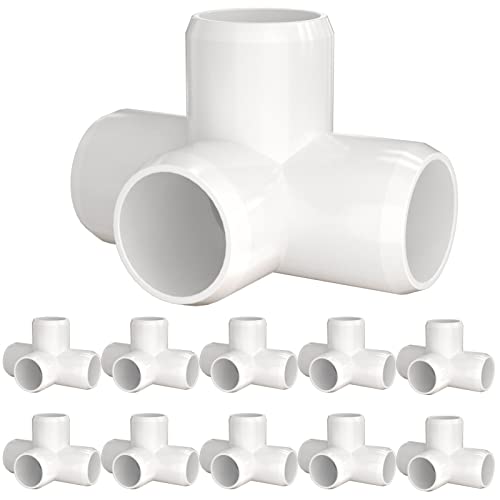 letsFix 1" PVC Fittings 4 Way (10-Pack) Furniture Grade, Elbow Connector, Heavy Duty for DIY Furniture, Frames, UV Resistant - Compatible with 1" Schedule 40 PVC Pipes‌ - Image 1