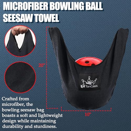 TonGass Combo Pack Bowling Ball Cleaner Spray Kit, 10"x8" Bowling Ball Towel with Easy-Grip Dots, Bowlings Polisher Bag for Storage, Portable Bowlings Cleaner Set - Oil Scuff Mark Cleaners - Image 2
