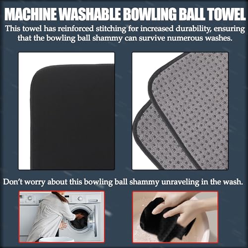 TonGass Combo Pack Bowling Ball Cleaner Spray Kit, 10"x8" Bowling Ball Towel with Easy-Grip Dots, Bowlings Polisher Bag for Storage, Portable Bowlings Cleaner Set - Oil Scuff Mark Cleaners - Image 5