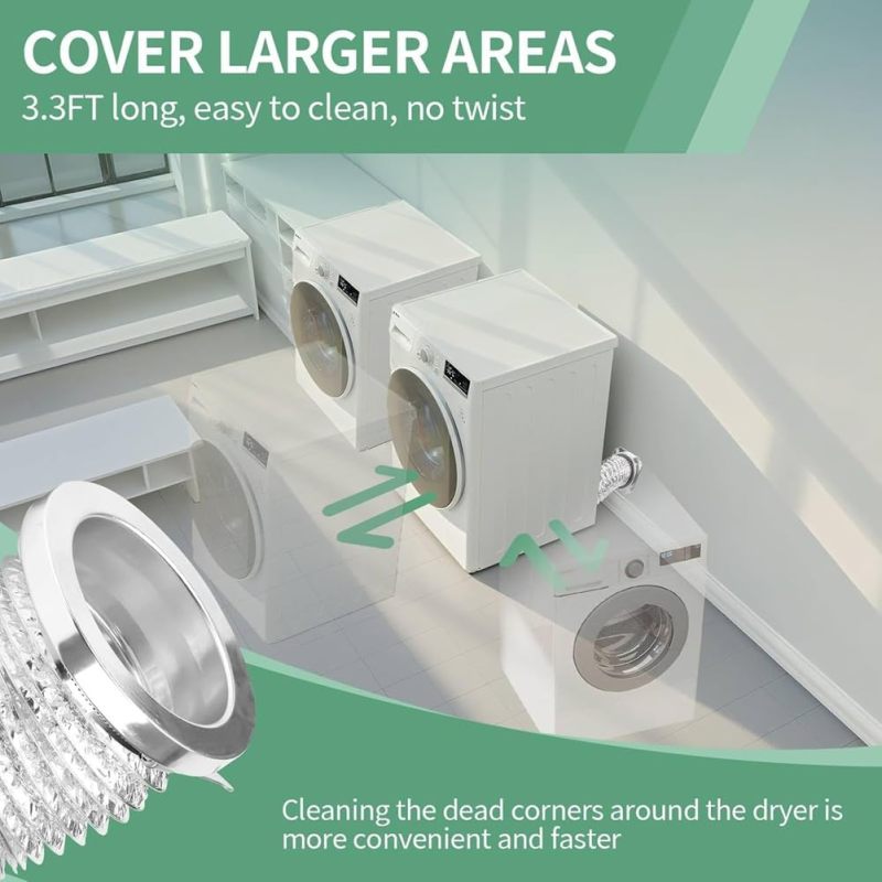Magnetic Dryer Vent Kit: Silver Airtight Vent Coupling - Quick Connect Vent Kit for Laundry Room Venting - Image 2