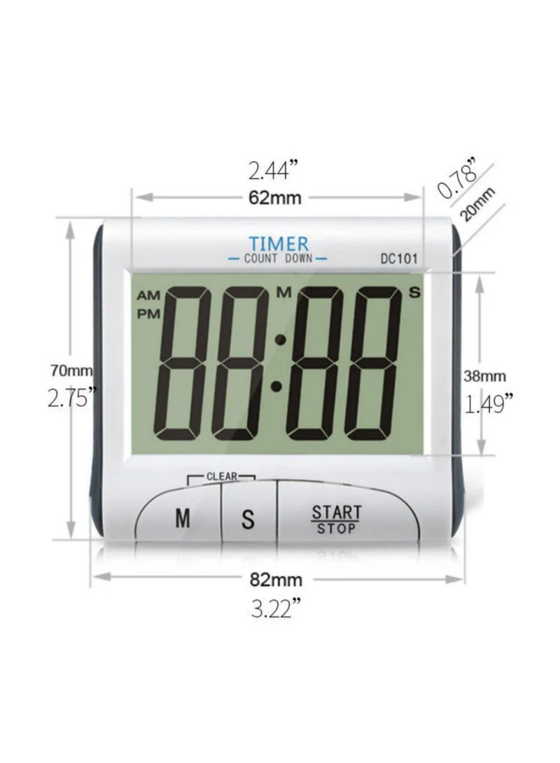 1PCS Portable Digital Countdown Timer Clock Large LCD Screen Alarm for Kitchen Cook Kitchen Timer Stopwatch (Not Included Battery) - Image 2