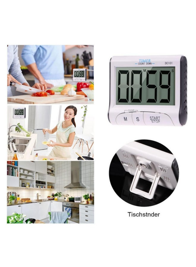 1PCS Portable Digital Countdown Timer Clock Large LCD Screen Alarm for Kitchen Cook Kitchen Timer Stopwatch (Not Included Battery) - Image 3