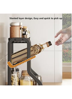 Arabest Rack Organizer- Three Layers Seasoning Organizer for Kitchen| Kitchen Rack| Multifunctional Carbon Steel Kitchen Organizer| Anti Skid Strong Bearing for Oil, Salt, Sauce, Vinegar(Black)  - Image 4