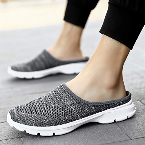 ChicWind Mule Clog Shoes for Women Outdoor Mesh Slip On House Sneakers Grey 6 - Image 4