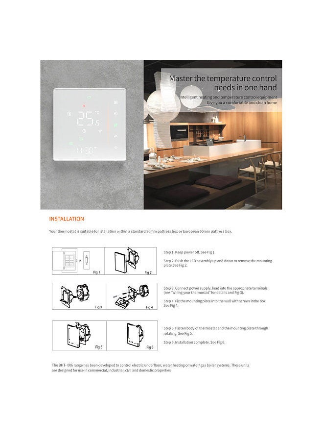 Aoresac WiFi Smart Thermostat Temperature Controller Weekly Programmable Supports Touch Control/ Mobile APP/ Voice Control Compatible with Alexa/ Home  - Image 3