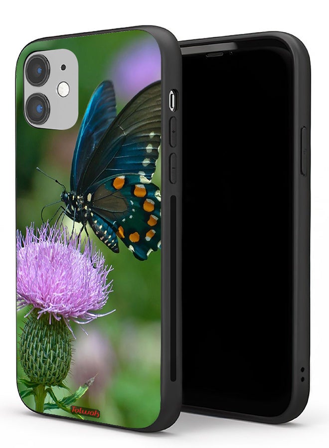 Tolwak Apple iPhone 11 Protective Case Butterfly Sitting On Flower - Image 1