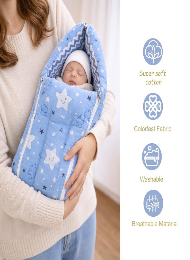 Infantbond by fareto All Season use Baby Essentials Combo | Baby Products | Baby Gift Set | Baby Combo Set for New Born (0-6months)(Pack of 41)(Blue Cloud) - Image 5