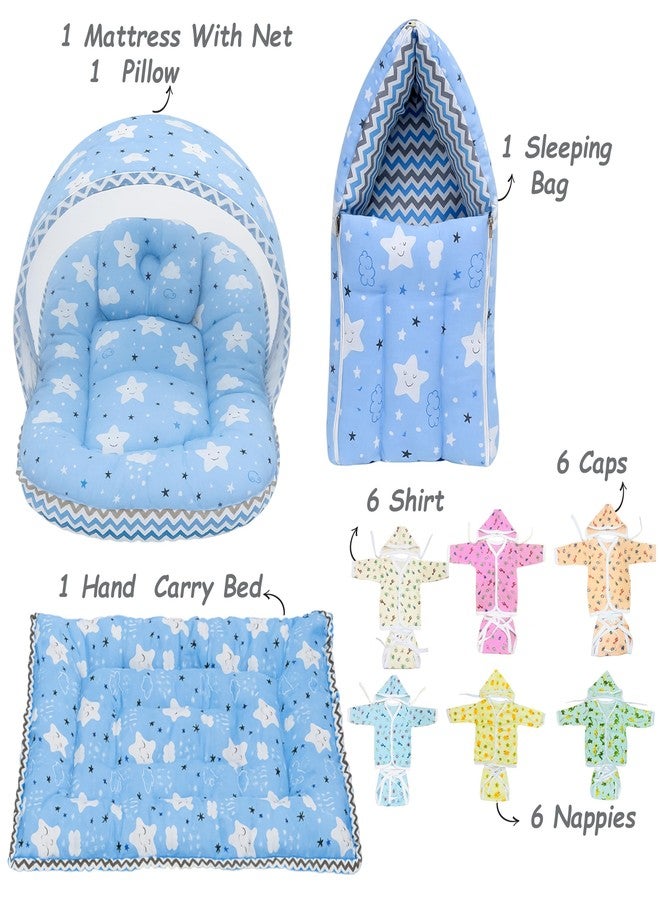 Infantbond by fareto All Season use Baby Essentials Combo | Baby Products | Baby Gift Set | Baby Combo Set for New Born (0-6months)(Pack of 41)(Blue Cloud) - Image 4