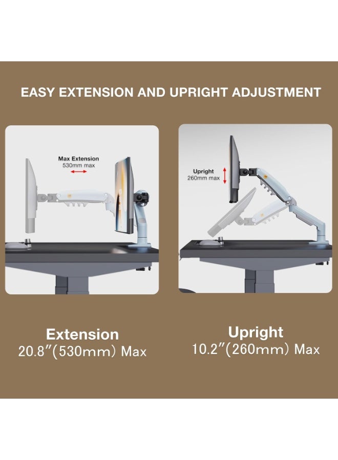 NB NORTH BAYOU F80-XV Single Monitor Arm for 17-30 Inch Screens – Adjustable Tilt, Swivel & Rotate with 9 kg Load Capacity, VESA 75 & 100 mm - Image 4