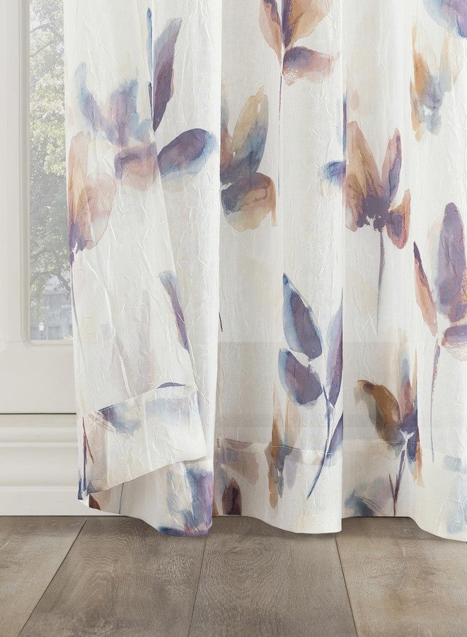 No. 918 Ellie Floral Print Sheer Rod Pocket Curtain Panel, Multi Color, 51" W x 84" L (1 Panel) - Image 4