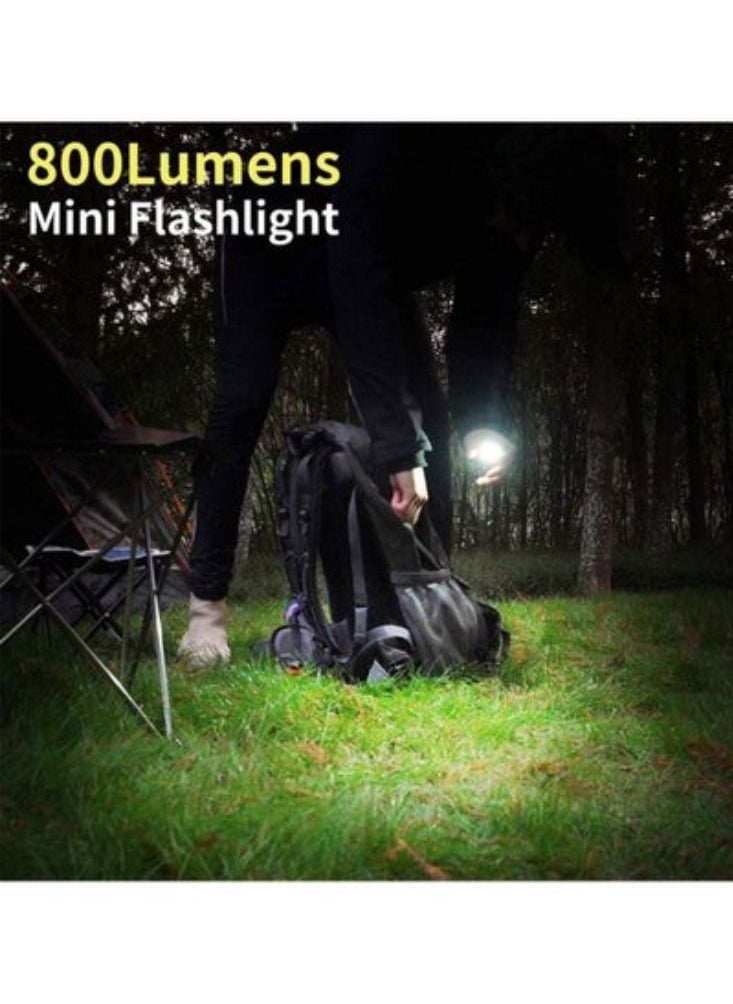 Small Flashlight, Bright Rechargeable Keychain Flashlights, 1000Lumens COB Mini Flashlight with 3 Light Modes, Portable Pocket Light with Folding Bracket, Bottle Opener and Magnet Base for Walking