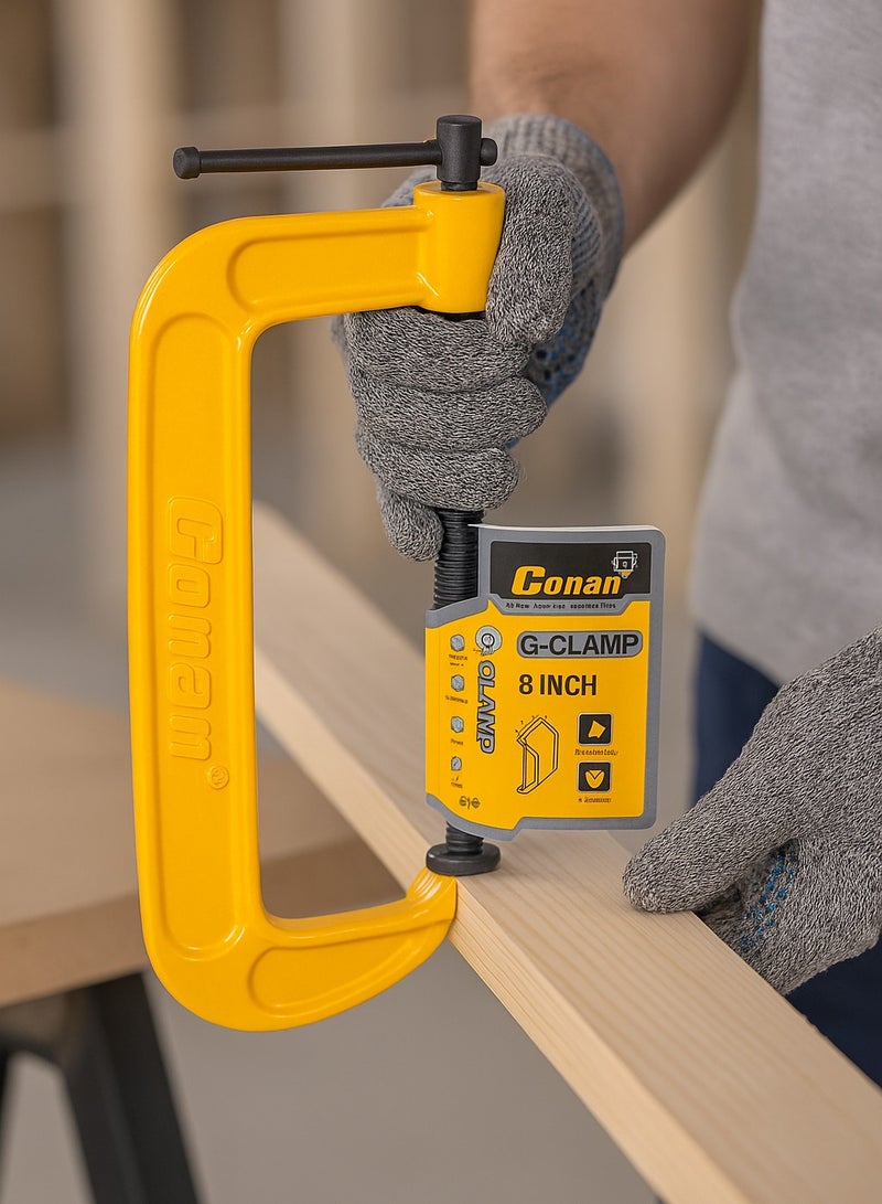 Conan 8-Inch Heavy-Duty G Clamp – Industrial Grade Steel – Model COGC0808 - Image 2