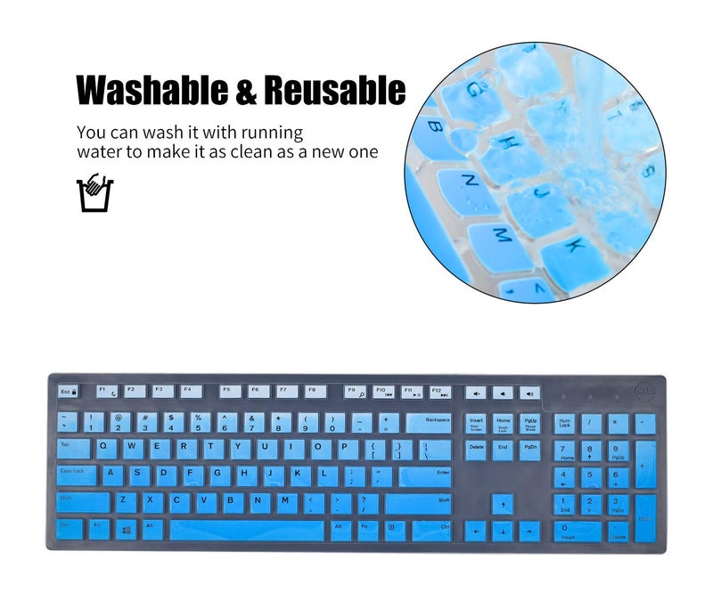 iKammo Keyboard Cover Skins Compatible with Dell KM636 KB216 Wireless Keyboard & Dell Optiplex 5250 3050 3240 5460 7450 7050 & Dell Inspiron AIO 3475/3670/3477 All-in one Desktop - Image 5