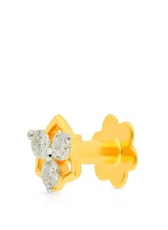 Malabar Gold and Diamonds دبوس أنف مرصع بماس أصفر نقي 18 قيراطًا 750 درجة MNGNNP0302YVVSVS-GH للنساء  - Image 2