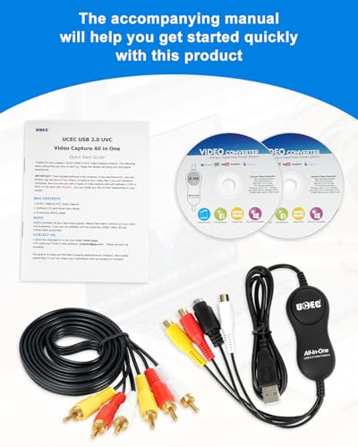UCEC VHS to Digital Converter kit, RCA to USB Video Capture Device 2.0, VCR Converter to Digital, USB 2.0 Video Capture Card Device for Mac OS X PC Windows 7 8 10 11 - Image 5