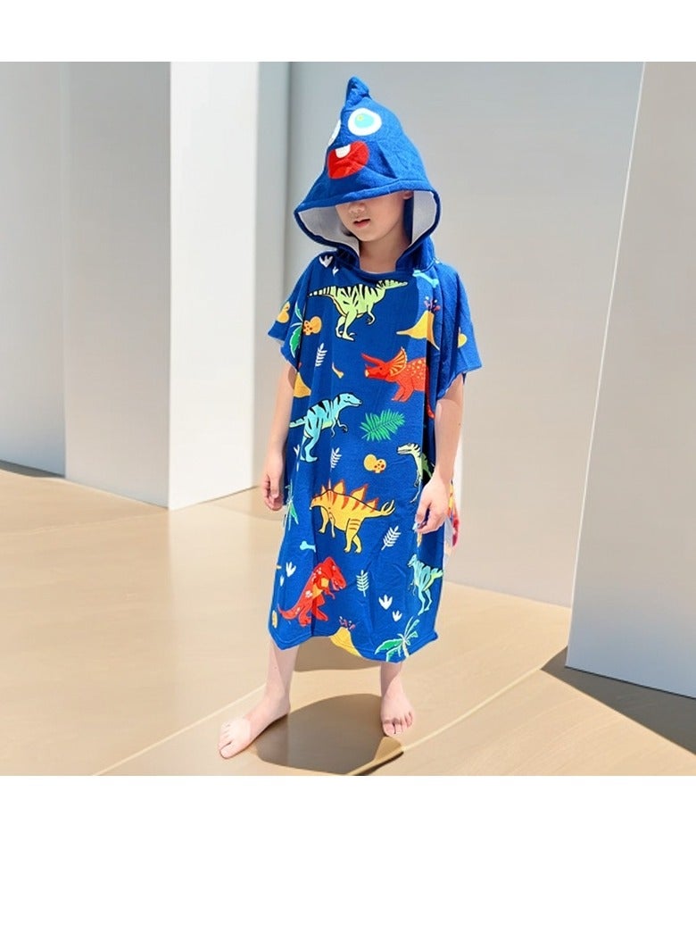 Baby Hooded Bath Towel Cartoon Dinosaur Hooded Baby Bathrobe Beach Children Cape Large Absorbent Children Bath Towel Cape, Suitable for 105-150cm, Comes with Backpack and 12 Dinosaur Toys - Image 2