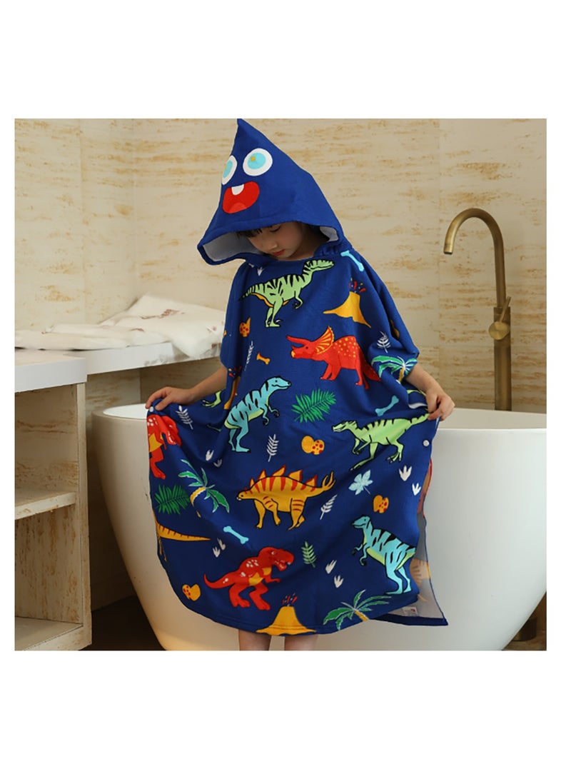 Baby Hooded Bath Towel Cartoon Dinosaur Hooded Baby Bathrobe Beach Children Cape Large Absorbent Children Bath Towel Cape, Suitable for 105-150cm, Comes with Backpack and 12 Dinosaur Toys - Image 5