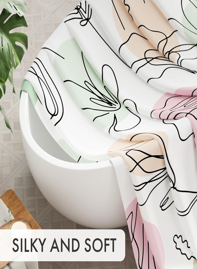 AmazerBath Floral Shower Curtain, 72"x72" Washable Cloth Spring Black Ink Blooms Shower Curtain with 12 Metal Hooks, Farmhouse Fabric Rustic Colorful Flower Shower Curtain Set for Bathroom Decor - Image 2