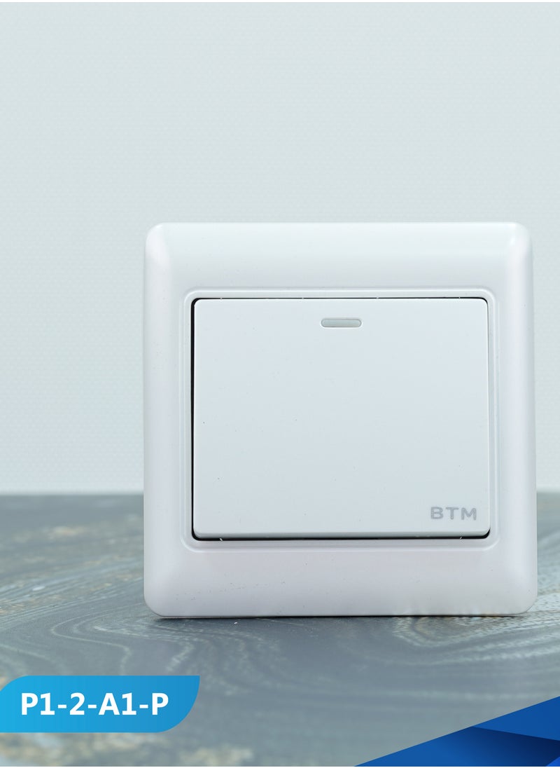 BTM Single switch with steering design, 2 screws, pearl color.  - Image 1