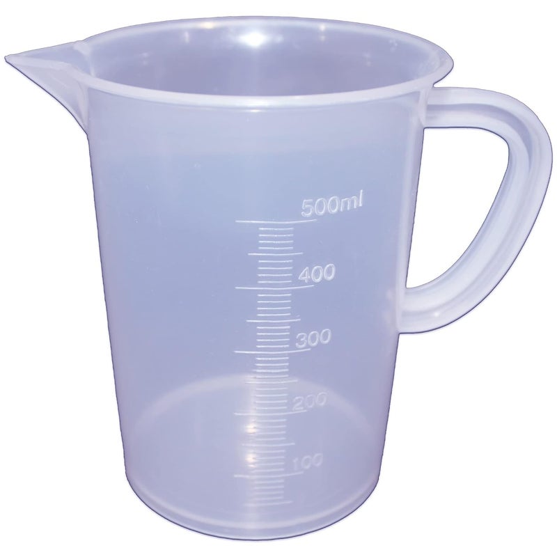 Shree Maha 500 ML 2 Pack Transparent Plastic Measuring Jugs with Handles Measuring Mug Cups for Home KitchenOfficeCar Service Centre School Laboratory Use for Liquid Solid Measurements  - Image 1