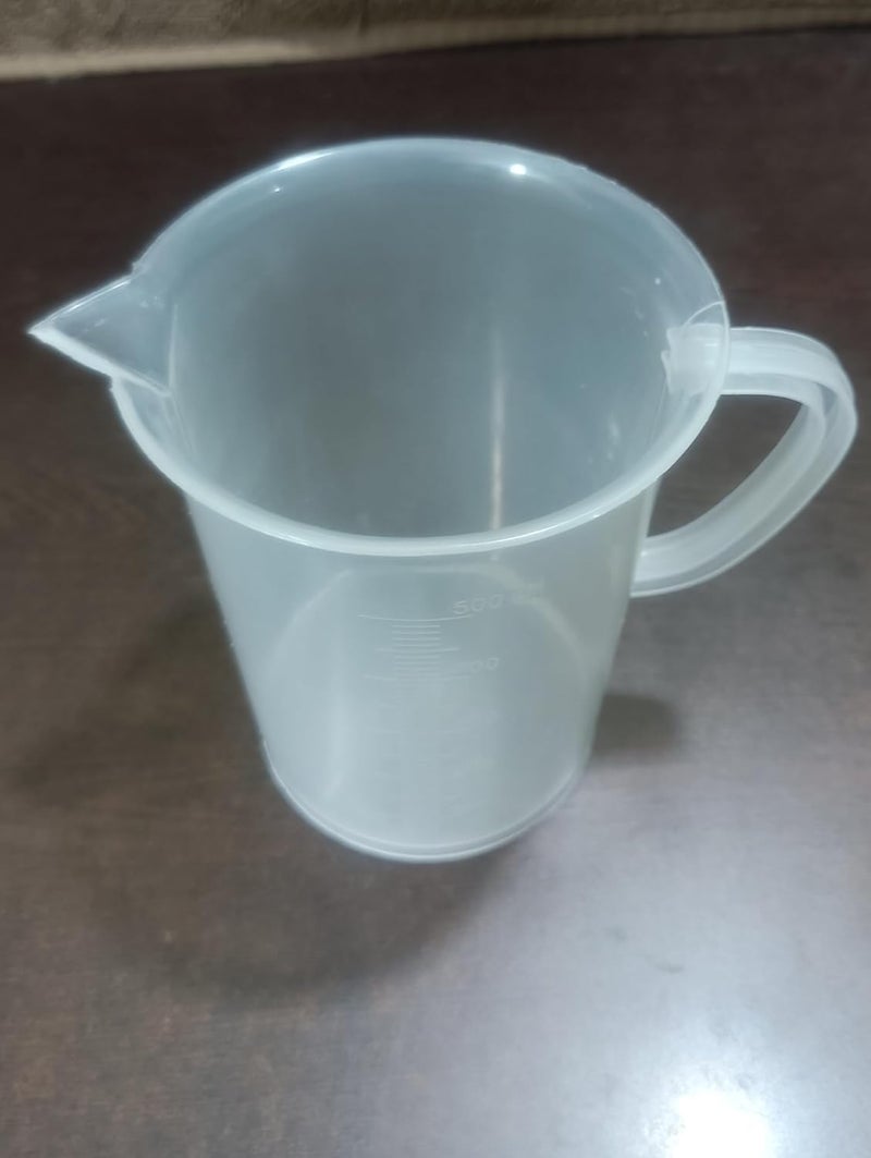 Shree Maha 500 ML 2 Pack Transparent Plastic Measuring Jugs with Handles Measuring Mug Cups for Home KitchenOfficeCar Service Centre School Laboratory Use for Liquid Solid Measurements  - Image 3