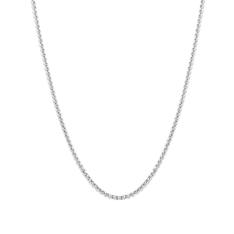 OLARCU 2.5mm/4mm Silver Stainless Steel Wheat Chain Necklace Jewelry for Men (2.5mm-Silver, 20 Inches) - Image 1