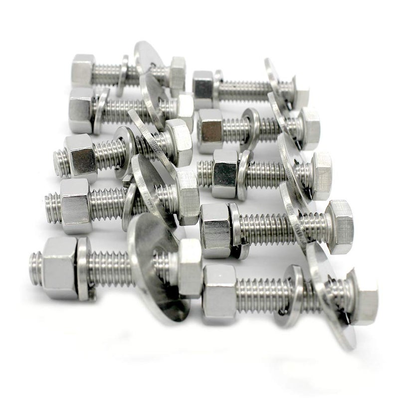Fullerkreg (10 Sets) 1/4-20x1 Stainless Steel Hex Head Screws Bolts, Nuts, Flat & Lock Washers, 18-8 (304) S/S, Fully Threaded by Bolt - Image 4