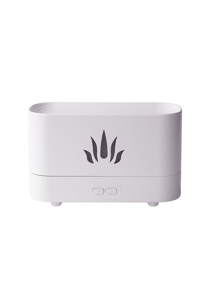 Eacam Simulation Flame Mist Humidifier, 2 Brightness Night Light Quiet Cool Desktop USB Humidifier Aromatherapy Essential Oil Diffuser for Home Office Bedroom
