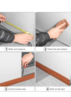 MJZ Door Draft Stopper Under Door Seal for Exterior Interior Doors, Door Sweep Strip Under Door Draft Blocker, Soundproof Door Bottom Weather Stripping, 2 Inch W x 39 Inch L, Brown  - Image 2