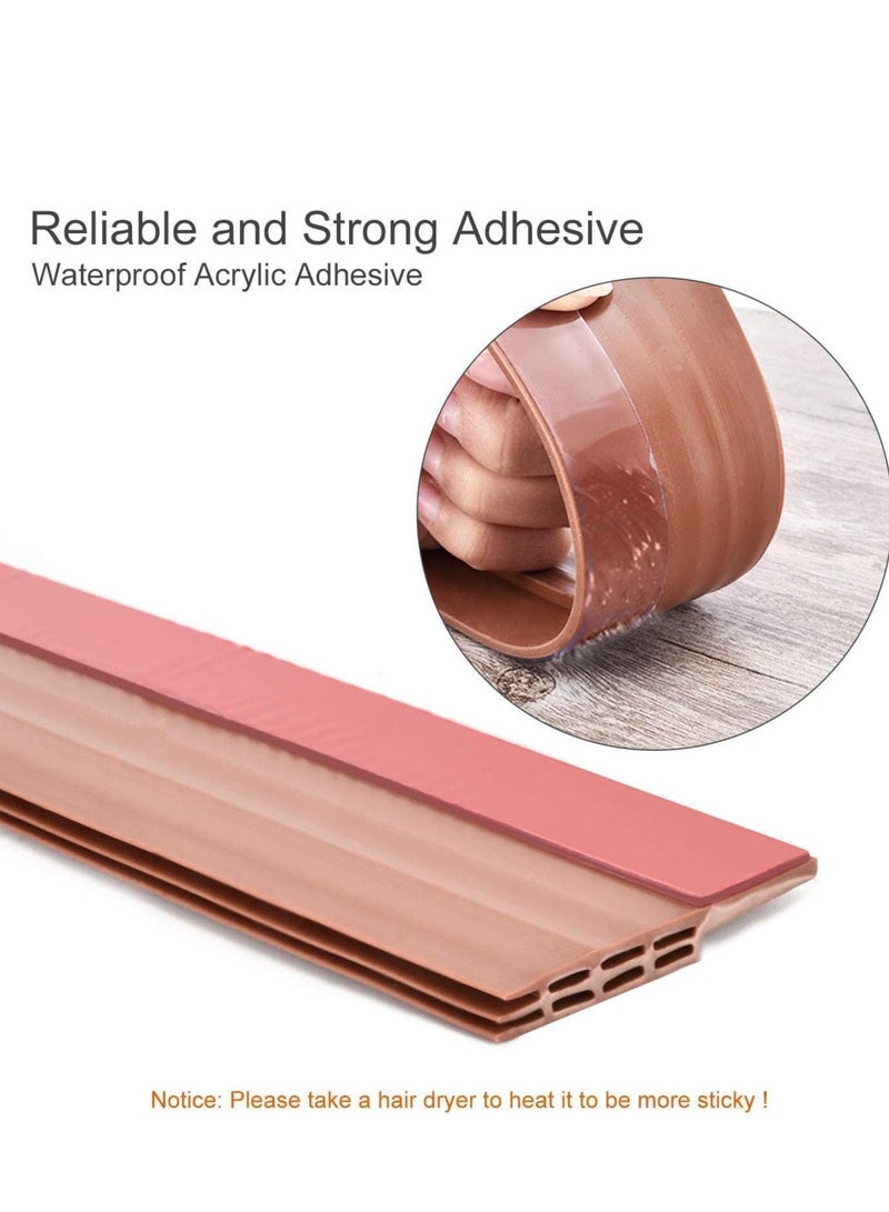 MJZ Door Draft Stopper Under Door Seal for Exterior Interior Doors, Door Sweep Strip Under Door Draft Blocker, Soundproof Door Bottom Weather Stripping, 2 Inch W x 39 Inch L, Brown  - Image 3