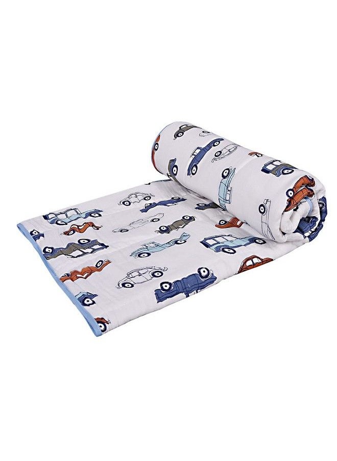 MOM'S HOME - Organic Cotton Quilt Reversible Blanket (110 X 120 Cm; 03 Years)Car - Image 1