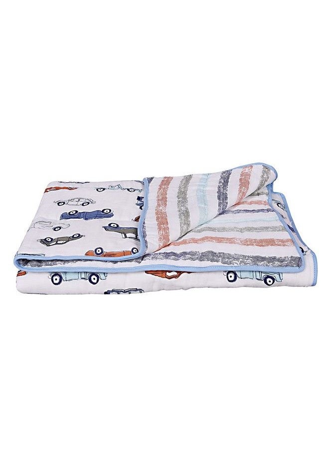 MOM'S HOME - Organic Cotton Quilt Reversible Blanket (110 X 120 Cm; 03 Years)Car - Image 1