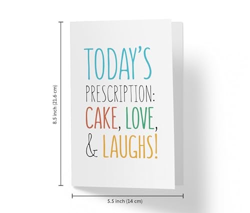 Karto Funny Birthday Card for Men Women - Large 5.5x8.5 inch Happy Birthday Cards for Nurse, Pharmacist, Coworker - 30th 40th 50th 60th - Prescription - Image 4