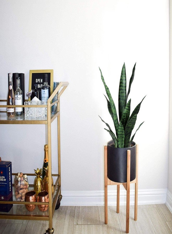 Beebel Artificial Plants Sansevieria Snake Plant with Black Plastic Planter Greenery Perfect Faux Agave Fake Plants in Pot for Home Office Indoor and Outdoo Décor (22" Green) - Image 4