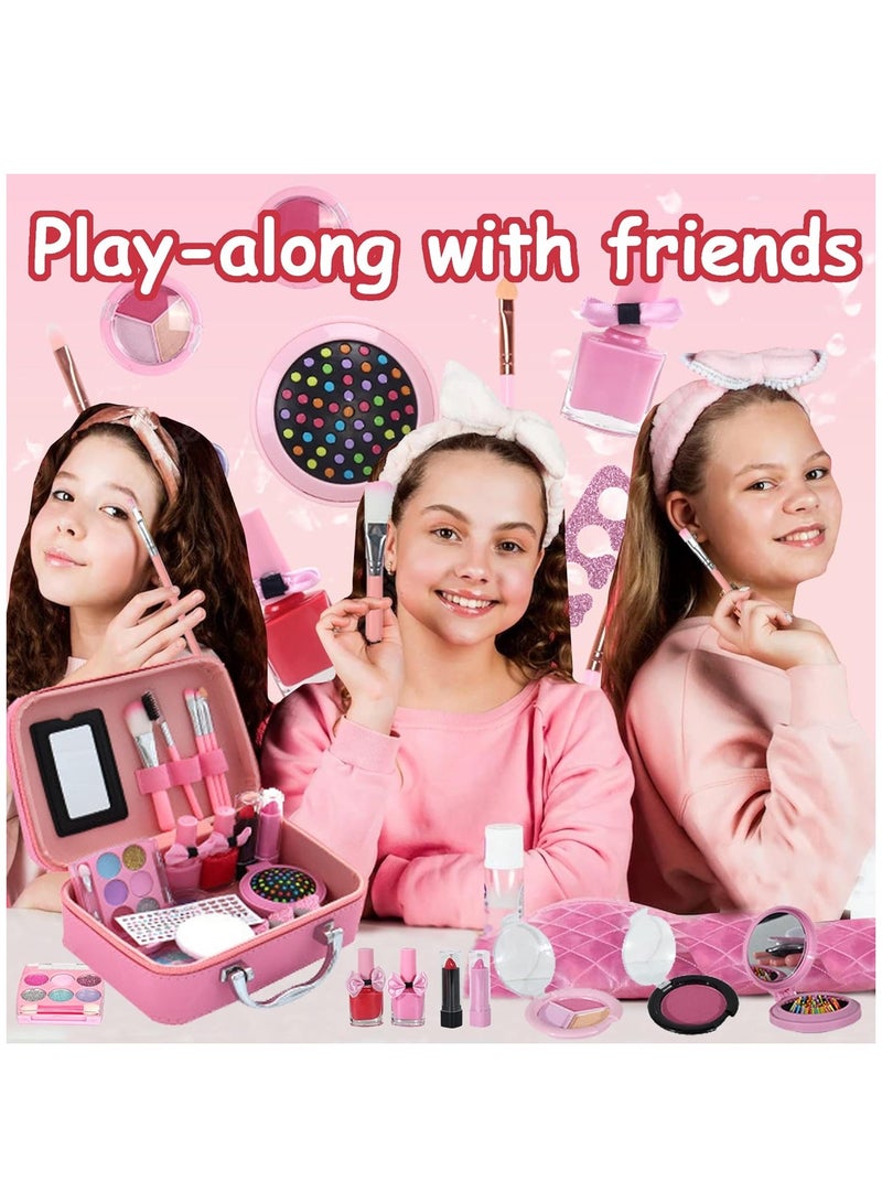 20 Piece Kids Makeup Set for Girls Washable Makeup Set with Makeup Bag Safe and Non-toxic Kids Makeup Set Pretend Play Makeup Set Birthday Gift for Kids 3-10 Years Old (A) - Image 5