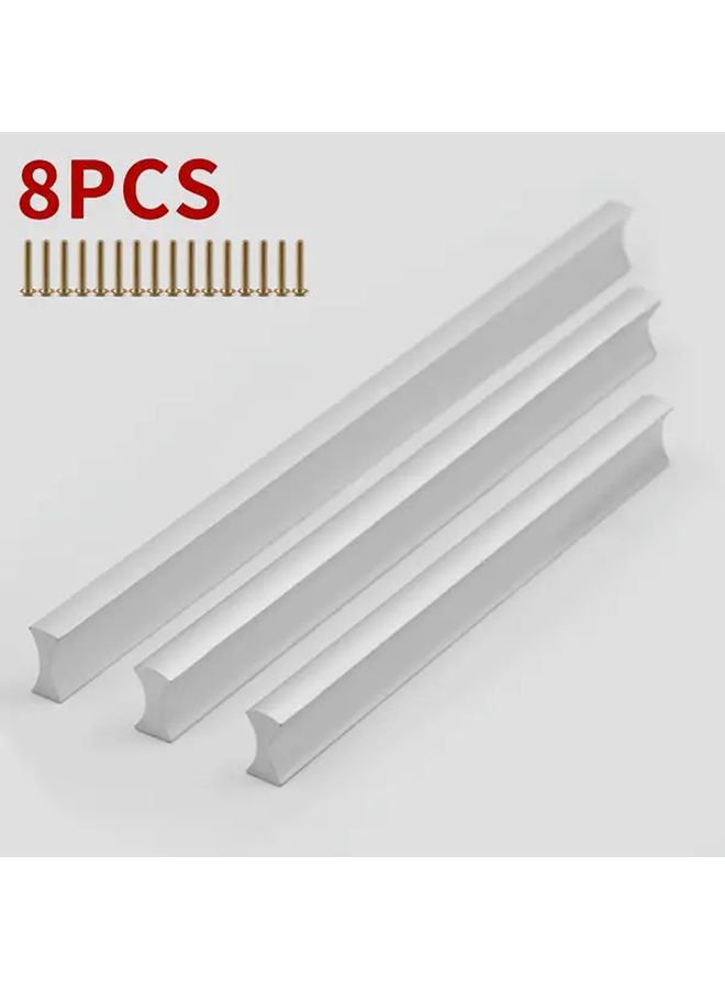 Matte Black Aluminum Cabinet Handle 8 Pcs With Screws Rustproof Drawer Pull - Image 1