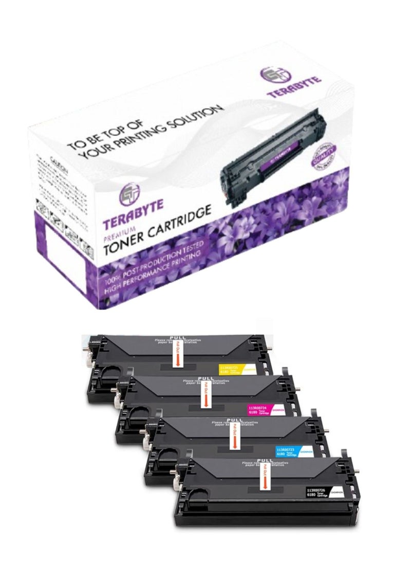 Terabyte XE-6180 Compatible Toner Cartridge Replacement for Phaser 6180 113R00726 113R00723 113R00724 113R00725 Use in Phaser 6180 6180N 6180DN 6180MFP-D 6180MFP-N(4-Pack) - Image 1