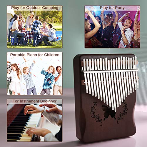 Lemfema Kalimba Thumb Piano 21 Keys, Portable Mbira Finger Piano Gifts for Kids and Adults Beginners(Brown) - Image 5
